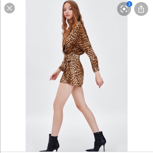 EUC ZARA leopard print romper - Picture 6 of 7